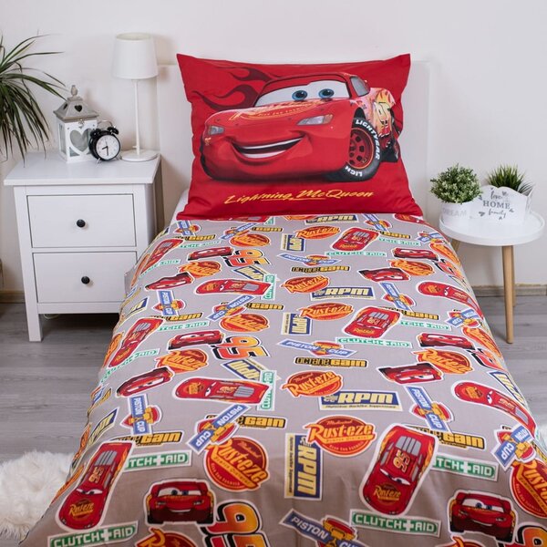 Rdeča enojna bombažna otroška posteljnina 140x200 cm Cars "Legend" – Jerry Fabrics
