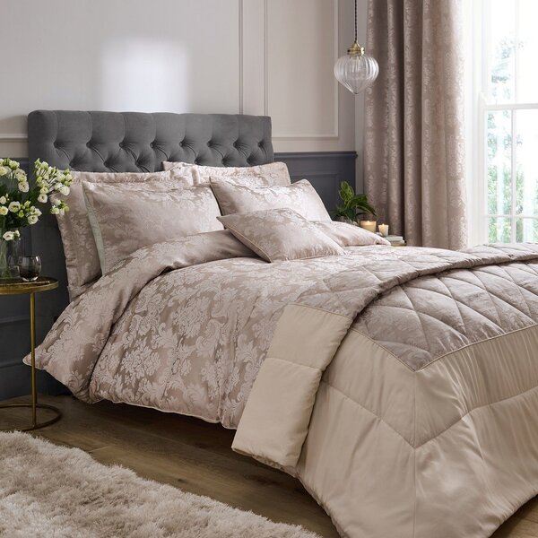 Bež enojna posteljnina iz damasta 135x200 cm Damask Jacquard – Catherine Lansfield