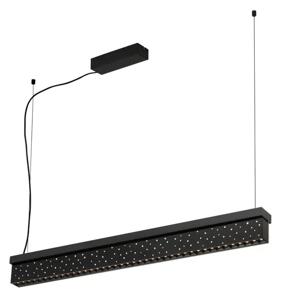 VISEČA SVETILKA 2xLED 3400lm + 2500lm, ZATEMNLJIVA, ČRNA/KRISTALNA AUROTONELLO 39826