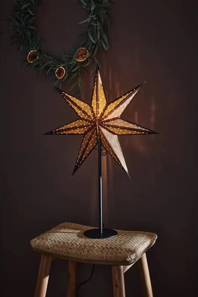 BLEŠČIČASTA NAMIZNA SVETILKA ZVEZDA 45 cm ČRNA/BRONASTA 1x25W/E14/1,5 m MA705796
