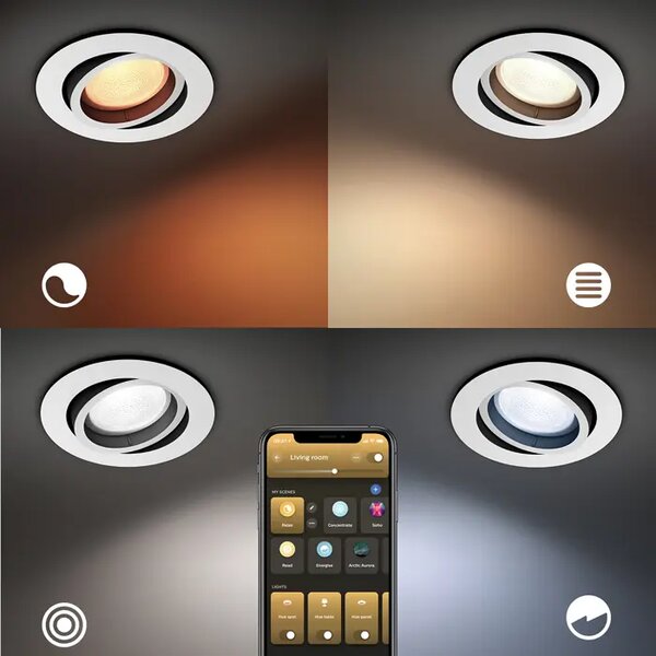 PHILIPS MILLISKIN HUE NASTAVLJIVA VGRADNA SVETILKA BELA 3X4,2W 2200-6500K 8720169319936