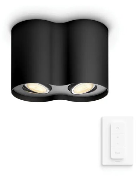PHILIPS STROPNA SVETILKA PILLAR HUE ČRNA 2X4,2W 2200-6500K + DALJINSKI UPRAVLJALNIK 8720169320116