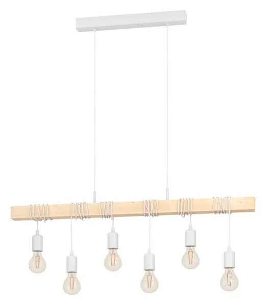 VISEČA SVETILKA 6xE27 D-700, BEL KABEL/LES TOWNSHEND 43705