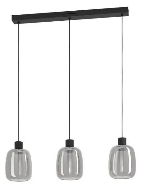 VISEČA SVETILKA 3xLED 3X3,7W, RGB, ČRNO/SIVO STEKLO MOLOCHIO-Z 901121