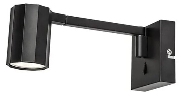 STENSKA SVETILKA KARTER GU10 1X MAX 5/MAT ČRNA/IP20 RA73027
