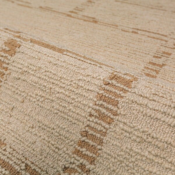 Ročno tkan volnen tekač v naravni barvi 80x230 cm Harris Modula Wool – Flair Rugs
