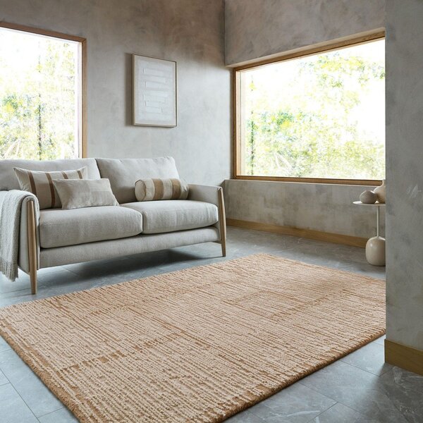 Ročno tkana volnena preproga v naravni barvi 160x230 cm Harris Modula Wool – Flair Rugs
