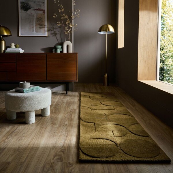 Temno zelen ročno tkan volnen tekač 60x230 cm Gigi – Flair Rugs