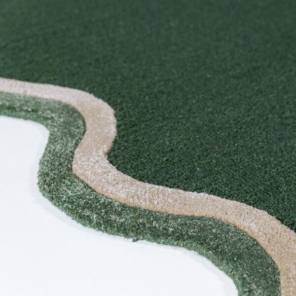 Temno zelena ročno tkana preproga iz mešanice volne 120x170 cm Rivo Wool – Flair Rugs