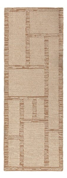 Ročno tkan volnen tekač v naravni barvi 80x230 cm Harris Modula Wool – Flair Rugs