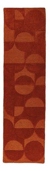 Ročno tkan volnen tekač v barvi terakote 60x230 cm Gigi – Flair Rugs