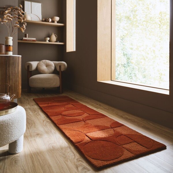 Ročno tkan volnen tekač v barvi terakote 60x230 cm Gigi – Flair Rugs