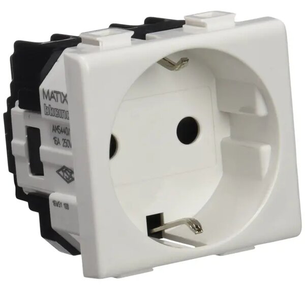 VTIČNICA 2P+E/16A/250V 2M BELA AM5440/2