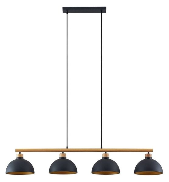 LindbyLindby - Tirzana 4 Obesek Svetilka Black/Light Wood Lindby