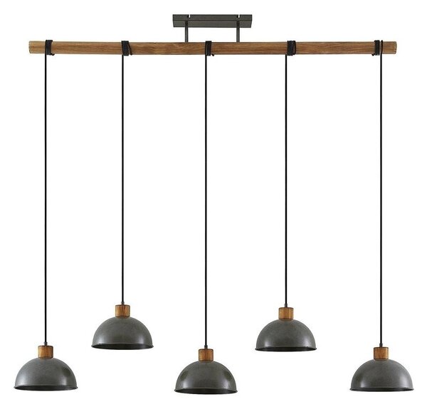 LindbyLindby - Durbis 5 Obesek Svetilka Dark Grey/Wood Lindby