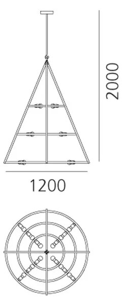 VISEČA SVETILKA EL PORIS ČRNA E27 12x12W AR1085030A