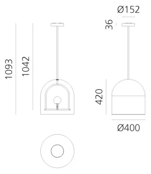 VISEČA SVETILKA YANZI 10W 3000K 220-240V 640lm AR1103010A