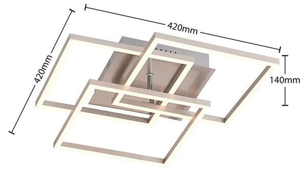 LindbyLindby - Qiana Square Stropna Svetilka LED Nikelj Lindby