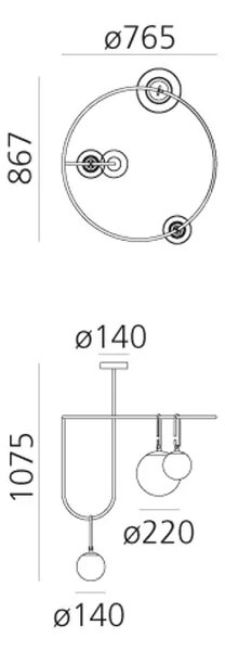 Nh S4 LESTENEC ČRNO/STARO ZLATO 23W 220-240V 1886lm AR1278010A