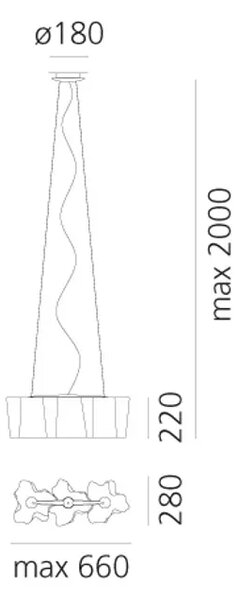 LOGICO 3-IN LINEA MINI VISEČA SVETILKA SILK 31,5 W 220 V–240 V 2906 lm AR0697020A