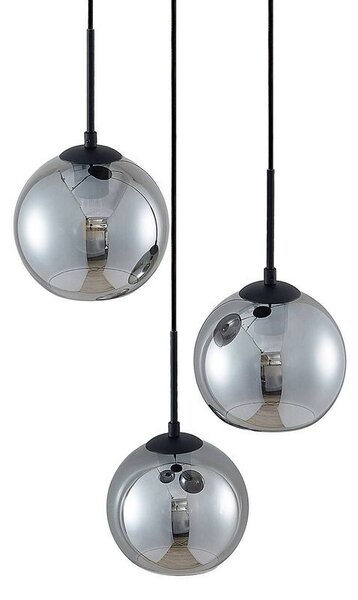 LindbyLindby - Jurian 3 Round Obesek Svetilka Black/Smoke Lindby