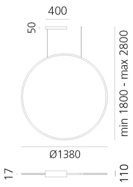 DISCOVERY VERTICAL 140 TW VISEČA SVETILKA ČRNA 84W 2700-6500K Topla 5487 Hladna 5650lm AR1994230A