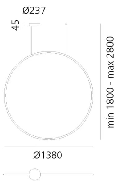DISCOVERY VERTICAL 140 VISEČA SVETILKA ČRNA 80W 3000K 6762lm AR1994030A