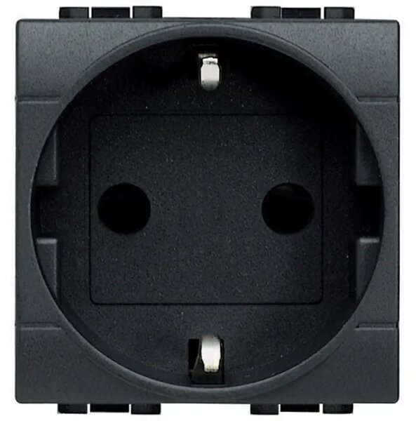 VTIČNICA 2M 2P+E/16A/250V ANTRACIT L4141