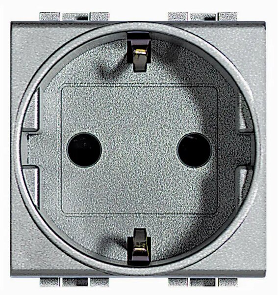 Vtičnica 2M SCHUKO 2P+E 10/16A SREBRNA NT4141