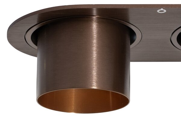 Komplet 6 vgradnih reflektorjev temno bronaste barve GU10 50 mm 2-luči - Installa