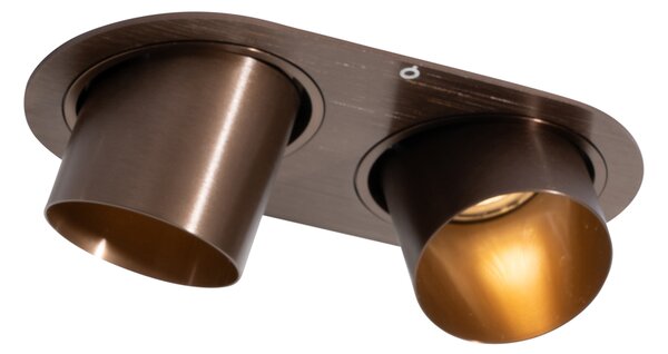 Okrogel vgradni reflektor temno bronasta GU10 50 mm 2-lučni - Installa