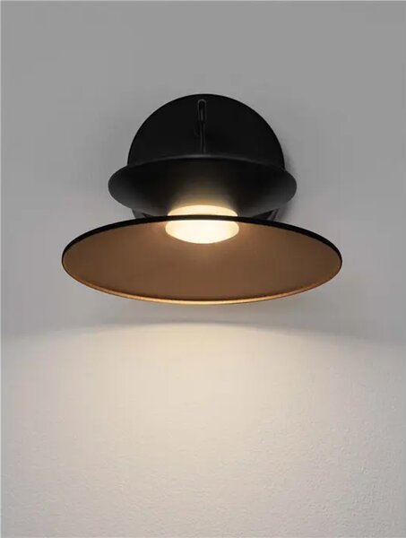 STENSKA SVETILKA MORFI LED /3000K/7W/367Lm/ČRNA V ZLATI BARVI NL9416953