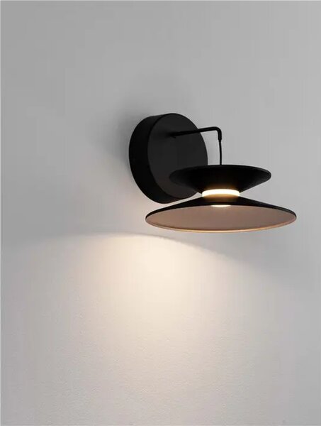 STENSKA SVETILKA MORFI LED /3000K/7W/367Lm/ČRNA V ZLATI BARVI NL9416953