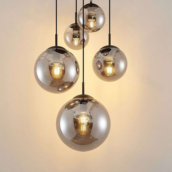 LindbyLindby - Teeja 5 Cluster Pendant Smoke Lindby