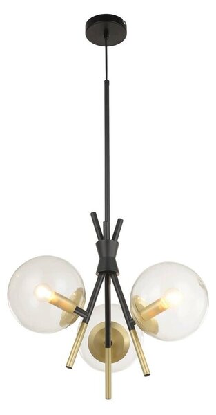 LucandeLucande - Sotiana 3 Round Pendant Black/Brass Lucande