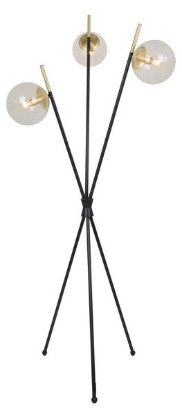 LucandeLucande - Sotiana Floor Lamp Black/Brass Lucande