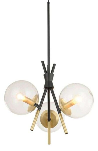 LucandeLucande - Sotiana 3 Round Pendant Black/Brass Lucande