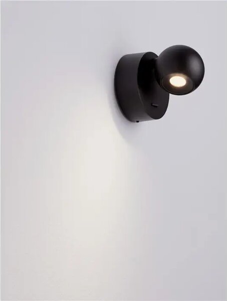 STENSKA SVETILKA SPHERE /3000K/6W/576Lm/ČRNA NL9540255