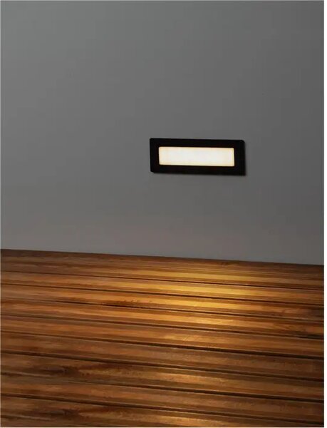 VGRADNA STENSKA SVETILKA ECHO LED, 3000K, IP54-ČRNA NL9030809