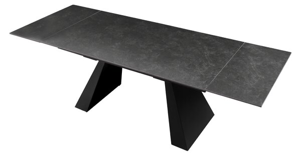 KONDELA Jedilna raztegljiva miza, grafit/črna, 160-240,5x90 cm, SALAL