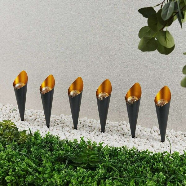 LindbyLindby - Jalf Solar Cell Lamp w/Spike 6 pcs. Dark Grey Lindby