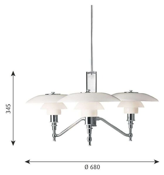 Louis PoulsenLouis Poulsen - PH 3/2 Akademi Obesek Svetilka Chrome Plated Louis Poulsen