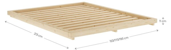 Zakonska postelja iz borovega lesa z letvenim dnom Karup Design Dock Natural, 160 x 200 cm