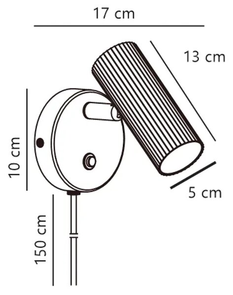 VICO ZIDNA LAMPA CRNA GU10 2612591003