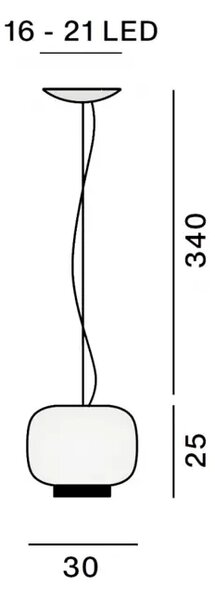 FOSCARINI CHOUCHIN REVERSE 3 VISEČA SVETILKA BELA/SIVA FN210073E_02