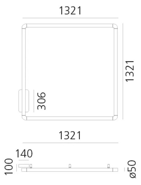 ABECED SVETLOBE 120 STENSKE/STROPNE LUČI LED 3000K BELA AR1430210A