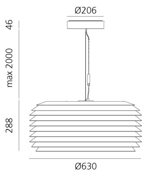 LED VISEČA SVETILKA 630 ALUMINIJASTA 28W 3000K 2149lm AR250510