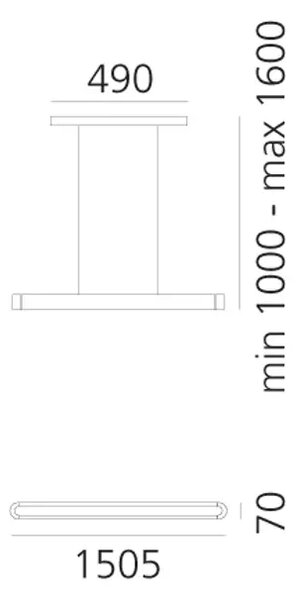 TALO 150 LED VISEČA SVETILKA ČRNA 60W 3000K 7206lm AR1925080A