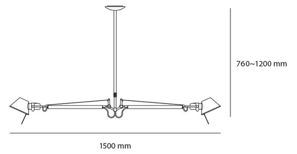 STROPNA SVETILKA TOLOMEO 2xE27 ALUMINIJASTA A036400 AR036400