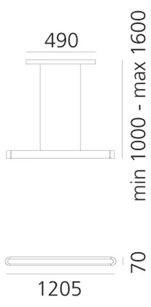TALO 120 LED VISEČA SVETILKA SREBRNA 51W 3000K 6020lm AR1923020A